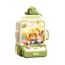 1 Set Of 33pcs/20pcs Claw Machine (Including Plush Dolls, Game Coins, Hatching Ball) Cute Cartoon Animal Dolls Like Little Pink Rabbit, Little Sloth, Little Dinosaur, Little Cat, Coin-Operated Grabber Game Machine, Children's Party Game, Birthday/Thanksgiving/Christmas/Halloween Gift