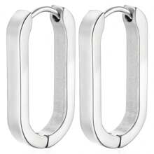 1 Pair Of Minimalist Personalized Exaggerated Oval Metal Earrings