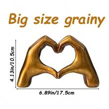 1pc Gesture Decoration, Heart Hand Statue Room Decoration, Love Finger Sculpture Wedding Decoration For Shelf Coffee Table Office Bedroom TV Cabinet Bookshelf Small Ornament Home Decoration