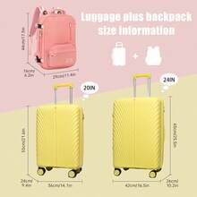 Hard Shell Luggage Set - Lightweight Suitcase With Spinner Wheels & Combination Lock, 2 Pieces Carry-On & Check-In Luggage 20in/24in Vacation Travel Accessories Summer Travel Essentials Travel - Multicolor - View 6