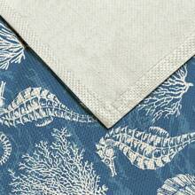 1pc Seahorse Print Table Runner, 4pcs Seahorse Print Placemats, Suitable For Festivals, Parties, Birthdays, Dinners, Kitchen & Dining Table Decor, Applicable All Year Round For Home Decoration And Textiles