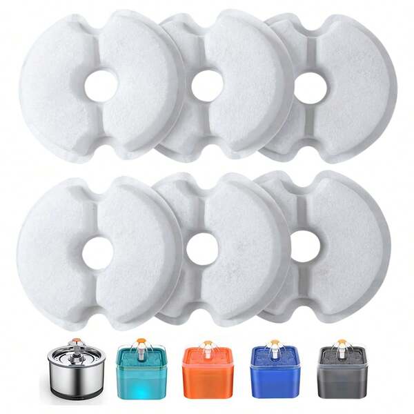 4/8/12/24 قطعة فلاتر لنافورة مياه القطط، فلاتر نافورة مياه الحيوانات الأليفة، الكربون المنشط والراتنج ذات التصفية الثلاثية، مناسبة لنافورة مياه القطط، غير مغلفة بالغراء