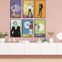 ONE PIECE Set de 1/3/6 pièces Posters sur canevas de One Piece - ZORO, SANJI, LAW, art mural minimaliste funky et preppy pour la décoration de chambre, dortoir, salon (sans cadre)