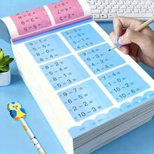 Math Daily Workbook, Horizontal And Vertical Addition, Subtraction And Decomposition Combo Workbook, Handwritten Math Workbook, Blue And Red, Paper With Thinking Training, Suitable For Halloween, Christmas Gifts