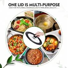 2 pièces Couvercle universel pour casseroles, poêles et poêles, couvercle de casserole avec rebord en silicone résistant à la chaleur et verre trempé, convient aux casseroles et poêles de 6 ", 7 ", 8 ", 9,5 ", 10,5 ", 11 " de diamètre