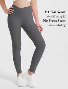 EXARUS 4 Pack Girls Leggings Kids Yoga Pants Crossover V Waist Ankle/Full Length High Waisted For School Casual Dance - BỘ 9 - Xem 5