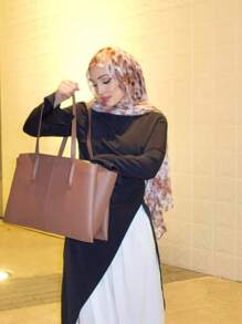 1 buc. Hijab-uri musulmane cu imprimeu cald în acuarelă, model premium Ombre, imprimare în marmură, eșarfă elegantă pentru femei, eșarfă pentru cap, material moale, eșarfă multifuncțională cu protecție solară/rezistent la vânt, potrivită pentru viața de zi cu zi/petreceri/ocazii de banchet, accesorii Abaya