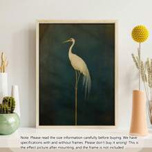 1 peça de impressão em tela de guindaste japonês vintage - decoração de parede elegante sem moldura com tons serenos de azul e verde. É uma decoração simples para o quarto, sala de estar, escritório ou café. Decoração de quarto esteticamente moderna.