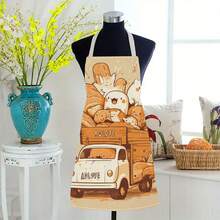 1pc Nail - Art & Heart - Felt Fashion Apron 3D Pattern Linen Apron For Home Cooking, Kitchen Wear, And Cooking Enthusiasts