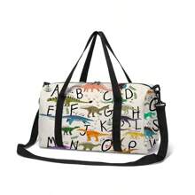 Bolsa de lona tipo bolso de gimnasio con diseño de dinosaurio para niños y niñas, ideal para bolsa de viaje, pernoctación, gimnasio, danza o como regalo