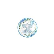 10pcs/20pcs/40pcs/50pcs/Set, Blue Elephant Themed Disposable Paper Plates, Paper Cups And Paper Towels - Humorous Floral Design For Baby Showers, Birthdays And Holiday Celebrations, Birthday Party Supplies | Humorous Elephant Design | Decorative Paper Cups, Elephant Birthday Party - Multicolor - View 9
