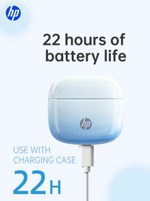 HP True Wireless Noise-Proof Earbuds, In-Ear Compatible With Apple And Other Devices, USB To Type-C, Includes Protective Case And Anti-Lost Lanyard, Great Gift