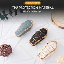Soft TPU Car Key Fob Cover, Dolphin Pattern, Protective Case For BYD Qin Plus, Atto 3 EV, Car Interior Accessories
