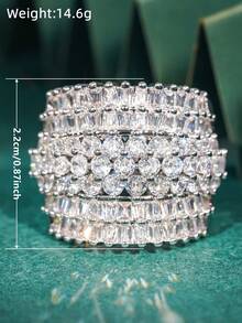 1 Chiếc nhẫn Cubic Zirconia tuyệt đẹp dành cho phụ nữ dùng để trang trí tiệc cưới, đính hôn, quà tặng ngày lễ tình nhân - 1 # - Xem 8