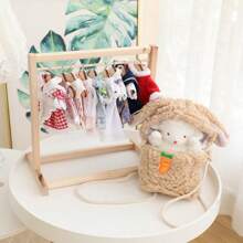 11pcs Kawaii Miniature Wooden Hangers Set For Doll Clothes | Yellow Cute Wardrobe Accessories & Tiny Furniture Decor | DIY Organizer Gift For Doll Collectors, Teens (Fashion Doll Storage)