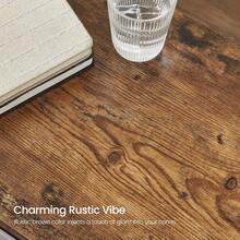 3-Tier Tall Side Table, Small Telephone End Table Stand With 2 Mesh Storage Shelves Office, Bedroom, Living Room, Kitchen Cart, Rustic Brown And Black-Cll - 1 - View 9