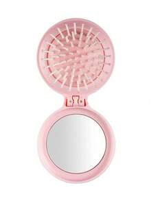 1 pezzo Pettine compatto e portatile mini con cuscinetto d'aria a forma di margherita, spazzola districante con manico, strumento per acconciatura e parrucchiere, cura dei capelli, regalo per ragazze (rosa), articoli essenziali per il ritorno a scuola, vacanze e viaggi