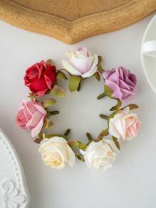 5/10PCS Artificial Flowers Silk Rose Head, Fake Plants For Spring Autumn Wedding Vase For Home Dining Room Bedroom Decorations, Mother's Day, Valentine's Day Festival Birthday Party Accessories, Outdoor Garden Decorations