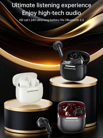  Monster GT15 TWS 耳机游戏立体声耳机带麦克风 HiFi 立体声触控耳塞