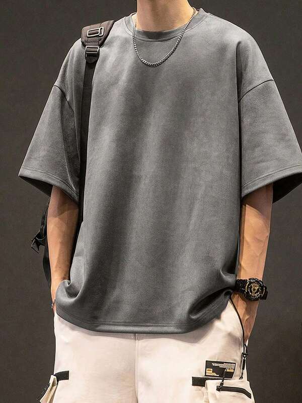 1 pieza Camiseta de estilo minimalista de tela de para niños/adolescentes para uso casual al aire libre en verano