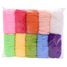 10-Pack Acrylic Yarn Set - 100% Premium Acrylic Fiber, Multicolor Assorted Bulk Bundle For Knitting, Crochet & Crafts, 10g Each - Multicolor - View 1