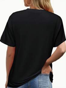 Awareness-Shirt - 'I Love Someone With' Design, Round Neck, Short Sleeve, Washable, Soft, Black With Colorful Printcotton Menkpop Labor Day Men Clothing Manfinity Romwe Shirts Men Shirts Graphic Tees Camisas Para Hombre Graphic Tees Graphic Te