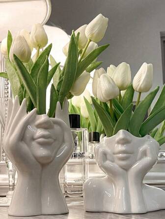 1pc Abstract Human Figure Vase Decor - Suitable For Home, Hotel, Restaurant Tabletop And Entrance Decoration, Can Also Be Used For Hydroponics Flowers And Plants, Suitable For All Seasons, Can Be Used As Home Decor, Vanity Decor, Vase, Tabletop Decoration, Etc.