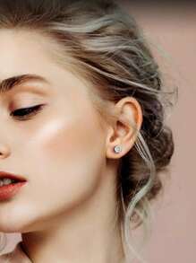 Stainless Steel Magnetic Cubic Zirconia Stud Earrings For Men And Women, Hypoallergenic Non-Perforated, 5-8mm Double Sided Magnet Flat CZ Magnetic Clip Earrings Are Suitable For Daily Travel, Weddings, Dates, Parties And Other Festivals