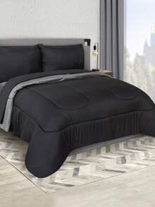 Home Elephant Edredón Set Matrimonial y King Size Microfibra Extra Suave con Sábanas Incluidas - Negro - Ver 9