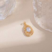 2pcs Luxury Copper Inlaid Zirconia Crystal Hollow Water Drop Pendant, DIY Jewelry Accessories, Materials For Bracelet, Necklace, Earrings, Key Chain