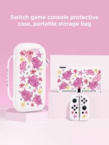 1 件 Switch2 (2025) 游戏机配件，包括海洋元素、海龟、海星图案保护套，兼容 Switch2/Switch OLED/Switch NS/Switch Lite 游戏机、便携包、卡槽底座、柔软亲肤保护壳，是兼容 Switch 玩家的最佳礼物 - 彩色 - 查看 2