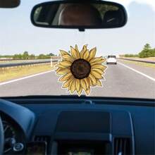 3pcs Sunflower Pattern Car Air Freshener - Car Rearview Mirror Hanging Fragrance - Car Aroma Tablets - Car Interior - Also Suitable For Gift Giving