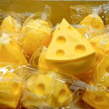 Comida falsa realista tipo "squishies", juguetes antiestrés de queso suave de rebote lento, para regalos de fiestas