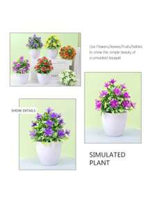 1 Peça Conjunto de Miniaturas com Vaso, Plantas Artificiais, Pequenas Flores em Vaso, Bolas de Grama, Bonsai, Decoração para Casa para Mesa da Sala de Estar, Presentes para o Dia dos Namorados, Natal, Halloween