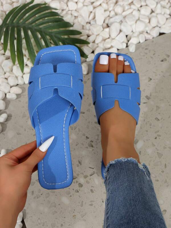 صندل نسائي صيفي جديد بسيط وكاجوال، مفتوح الأصبع، منسوج، تنفس للخارج، أنيق متعدد الاستخدامات، خفيف الوزن، قاع ناعم ومريح، مناسب للعطلات والشاطئ والارتداء اليومي، يكبر مقاس الحذاء بمقاس واحد