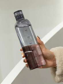 1pc Simple Design Scaled Water Cup, Plastic Bottle, Portable, Heat-Resistant, Shockproof, Sports Water Bottle