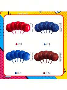 20 piezas Conjunto de decoración de pastel de cumpleaños bohemio, decoración de bolas de pastel rosa y azul, adecuado para decoraciones de pastel de cumpleaños, decoraciones de pastel de cumpleaños de hombres, decoraciones de pastel con tema de héroe, suministros de pastel DIY