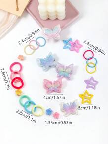 Set de 886 piezas de accesorios para el cabello coloridos para niñas que incluye pasadores con mariposas brillantes, pinzas laterales con estrellas lindas y pasadores de pelo variados, ideal para el verano