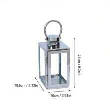 1pc Elegant Champagne Golden Glass Candle Lanterns, Stainless Steel Windproof Candle Holder Metal Floor Mount Candleholders For Wedding, Halloween, Christmas, Valentine's Day Decor - Hollow Design, Hangable, No Electricity Required - Multicolor - View 8