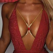 1pc Sexy Multicolor Rhinestone Bra Top, Personalized Bikini Lingerie Accessory