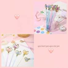 3pcs -20pcs Creative Heart And Star Bead Assorted Color Neutral Pen Cute Highly Attractive Shape Gel Pen, Signature Pen, 0.5mm Black Ink, Back To School, School Supplies, Kawaii Stationery, Perfect For Valentine's Day ,Business, Office, Special Occasions, Weddings & Christmas Gifts