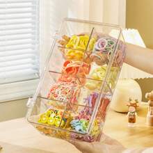1 pièce de boîte de rangement avec compartiments empilables en plastique, convenant aux armoires de cuisine, plans de travail, boîtes de rangement pour sachets de thé et de café, avec 8 compartiments transparents, paniers, boîtes et contenants pour l'organisation de la maison