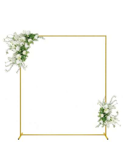 1 Set di Cornice Rettangolare Dorata - Kit di Arco Metallico per Palloncini, Adatto per Compleanni, Matrimoni, Addii al Nubilato, Lauree, Anniversari, Battesimi, Feste a Tema Estivo, Decorazione per la Casa, San Valentino, Ognissanti, Natale, Ringraziamento