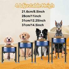 Single Dog Bowl Stand,Tall Dog Food Stand Adjustable Wide 7-11" Heights 14.5",Metal Elevated Dog Bowl Holder Raised Water Feeder For Medium,Large Dog(Bowl Not Included) - Multicolor - View 2