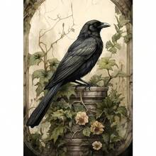 1 Stück Geschenk Vintage Dark Academia Ästhetik Tier Poster Kaninchen, Hirsch, Krähe, Fuchs Drucke Leinwand Malerei Wandkunst Bilder für Raum Zuhause Dekoration optional mit Rahmen - Verschiedenfarbig - Übersicht 13