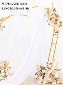 1 pezzo di tessuto in chiffon bianco per arco, tessuto per arco da matrimonio, decorazione per lo sfondo di feste di compleanno, decorazione romantica in poliestere per matrimoni, feste nuziali, doccia nuziale, decorazioni per la stanza, adatto per arco da matrimonio, decorazione cancellata scale, decorazione schienale sedie, tenda a rete trasparente per porte, runner da tavolo in garza, tovaglia, forniture per banchetti e feste