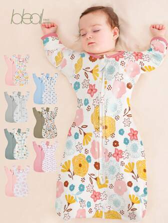 2pcs Sleeveless Sleep Sack With Rounded Bottom Light And Comfortable 2-Way Zipper Toddler U-Shaped Sleeping Bag, 2pcs Random Pattern