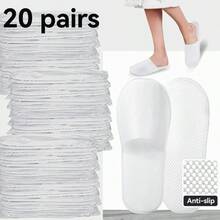 20 Paar Einweg-Hausschuhe, weich und bequem mit rutschfester Sohle, geeignet für Hotels, Zuhause und Reisen - atmungsaktiv mit dicker Polsterung. Isolierung, Galentines, Welpen, Karneval