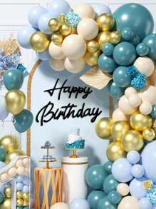 Enseigne de lettre "Happy Birthday" en bois vintage et rustique, décoration d'anniversaire en bois ajourée blanche, accessoire photo pour fond de fête (noir)