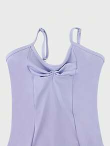 balletto 舞蹈紧身衣，用于表演练习，高裆，可调节肩带，V 领前后设计，成人修身全身紧身衣